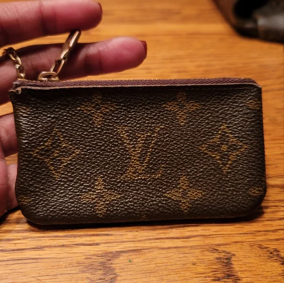 Louis Vuitton Brown Gold Monogram Pochette Cles Coin Wallet Purse Bag - Picture 7 of 10
